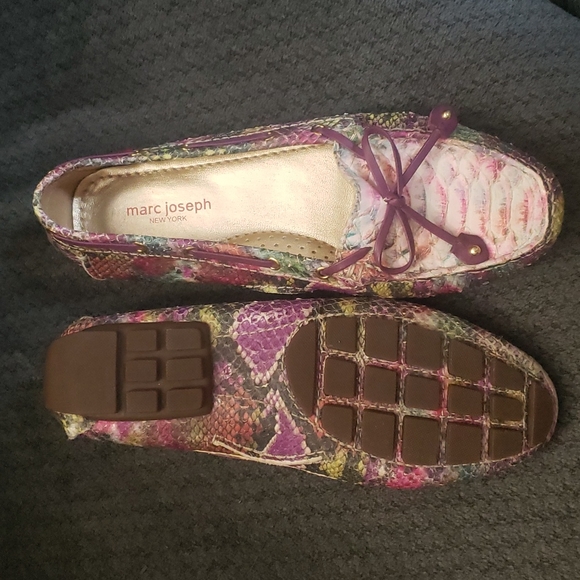 New Marc Joseph New York Leather Snakeskin embossed Size 7 shoes - Picture 2 of 5